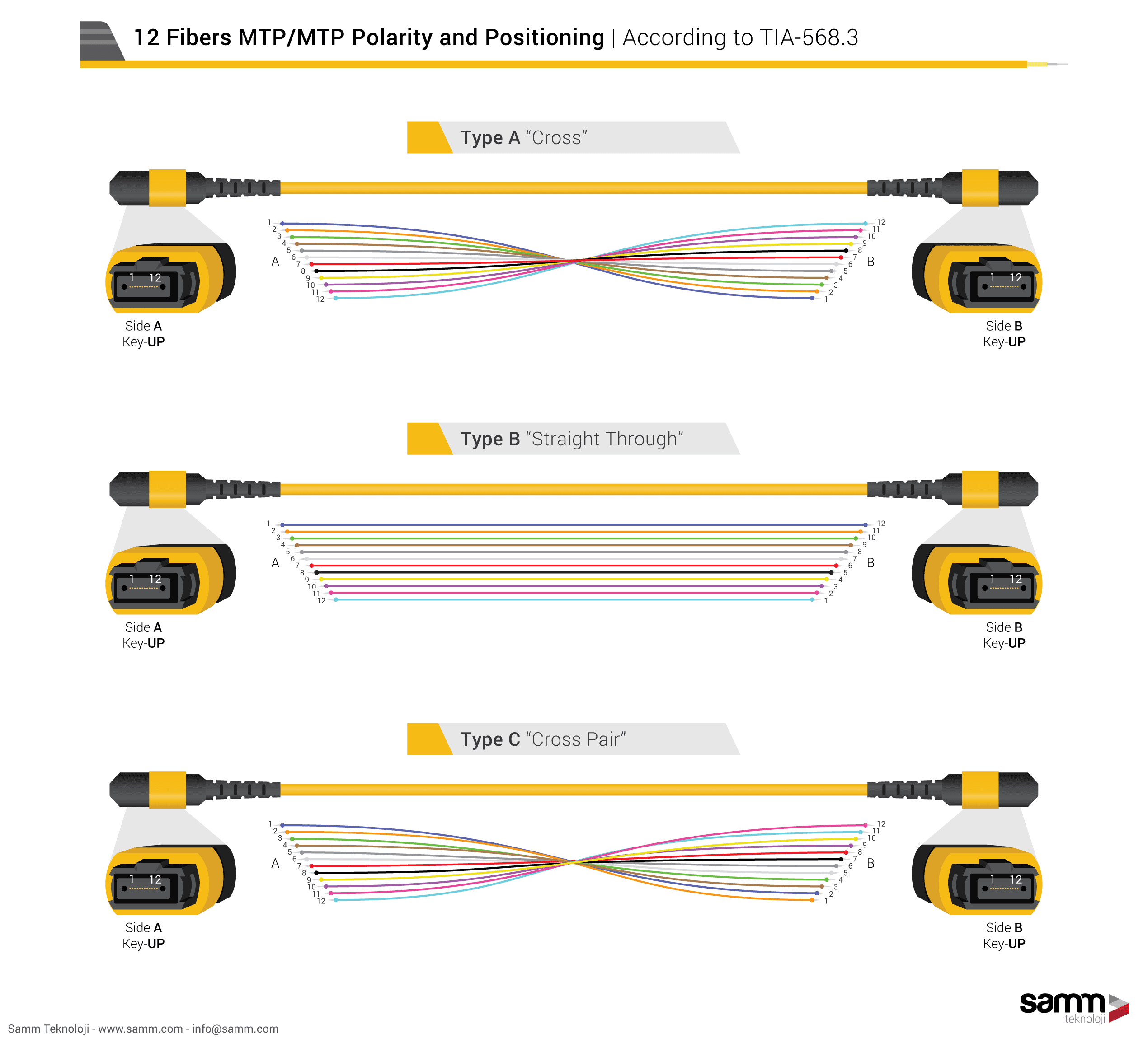 MTP Elite Female-Female Universal Patch Cord | Base-12 | Single Mode G651.OM3 | 4.8mm, vista 3