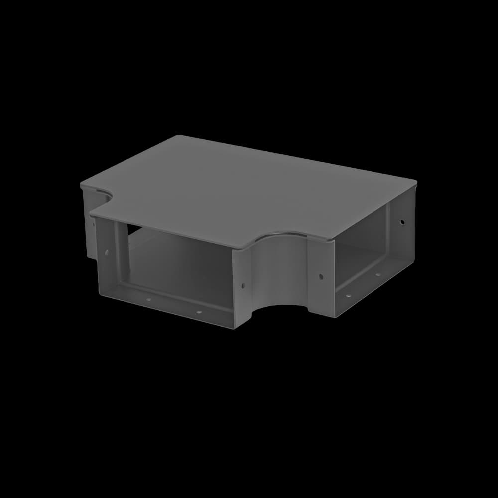 Raceways | Horizontal "T" Connection 200mm | W/ Cover, vista 2