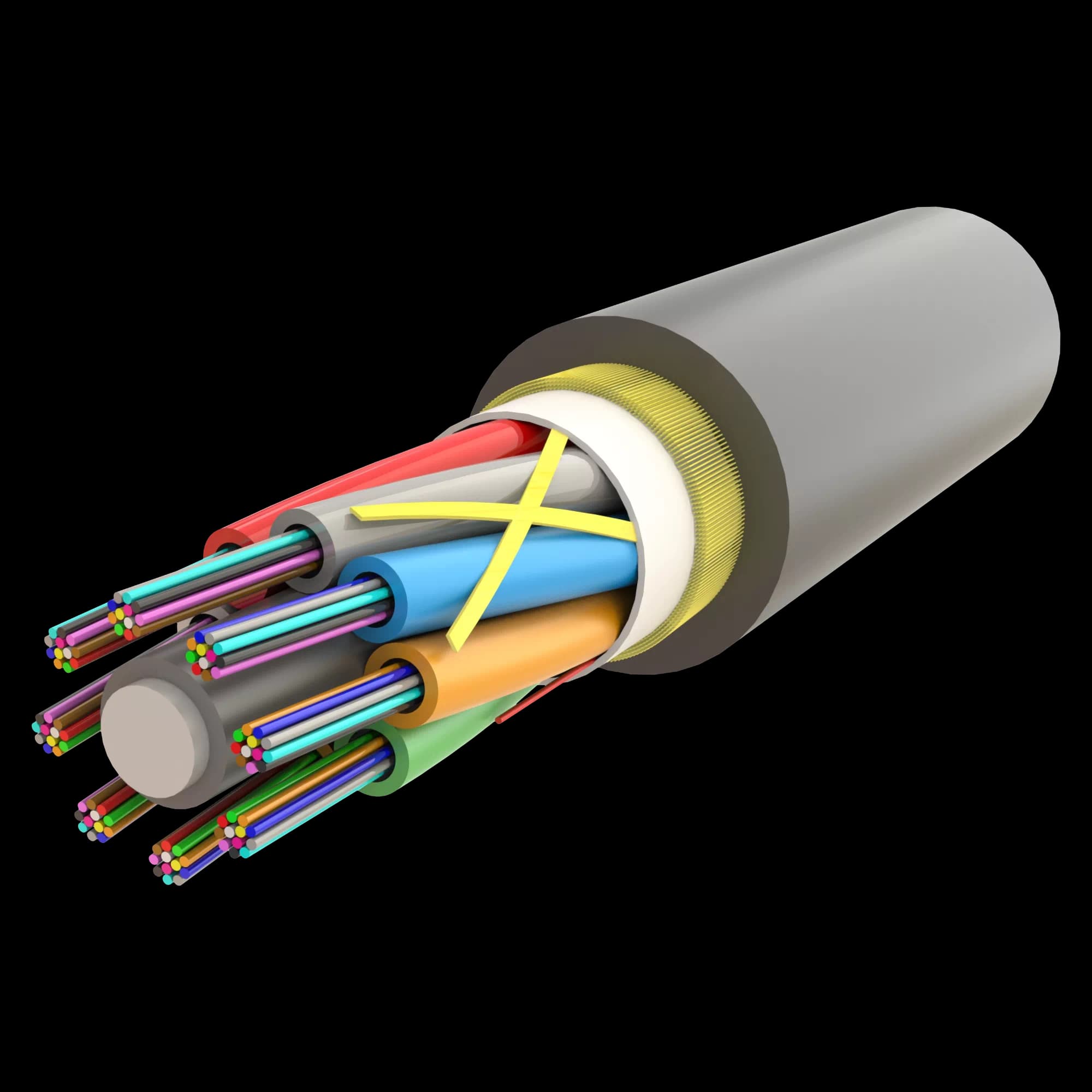 ADSS Gel-Filled Dry Core Non-Armoured Multi Loose Tube Cable 96F - AT-D1Q(ZN-AY)2Y - 12.3mm
