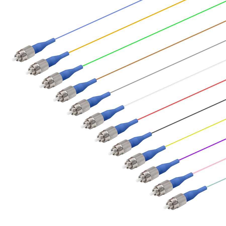 FC/UPC 12 Fiber Pigtail | Single Mode G657.A2 | 0.9mm, vista 2