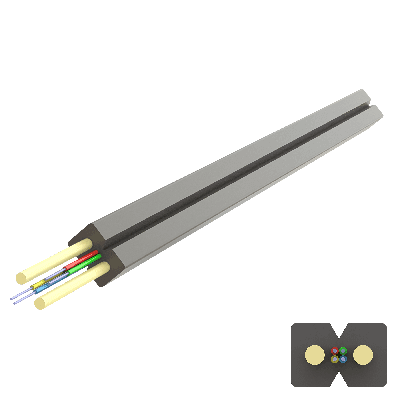 Flat FRP Drop Cable 2.0x3.0mm | U-(ZN-2P)H | Up to 4F | 1000 meters, vista 3
