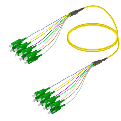 SC/APC-SC/APC | 8 Fibers Fanout | Single Mode G657.A2 | 3.0/0.9mm, vista 2