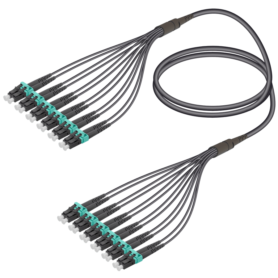 LC/UPC-LC/UPC | 12 Fibers Universal Fanout | Multi Mode G651.OM3 | 4.8/1.8mm
