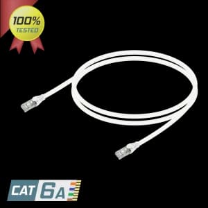CAT6A U/UTP 24AWG Patch Cord | LSZH | White, vista 2