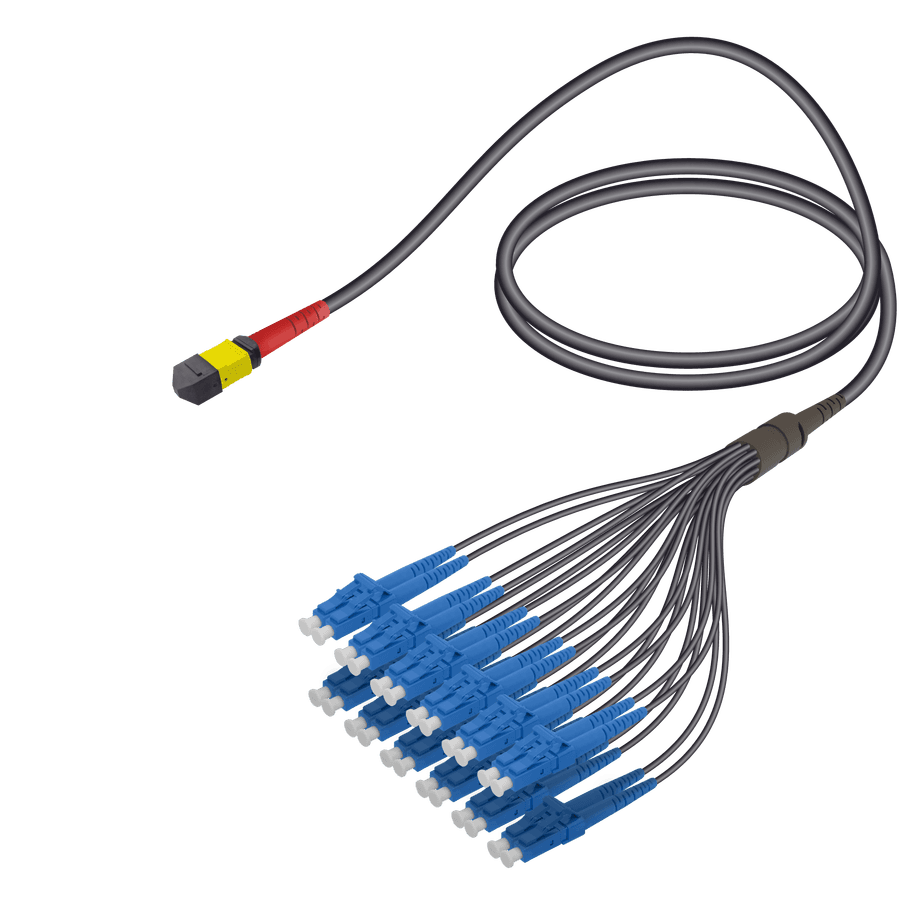 Female MTP Elite to LC/UPC Universal Fanout | Base-24 | Single Mode G657.A2 | 4.8/1.8mm