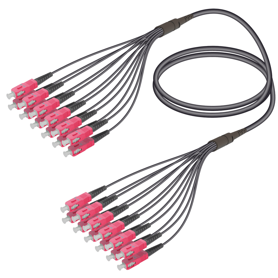 SC/UPC-SC/UPC | 12 Fibers Universal Fanout | Multi Mode G651.OM4 | 4.8/1.8mm