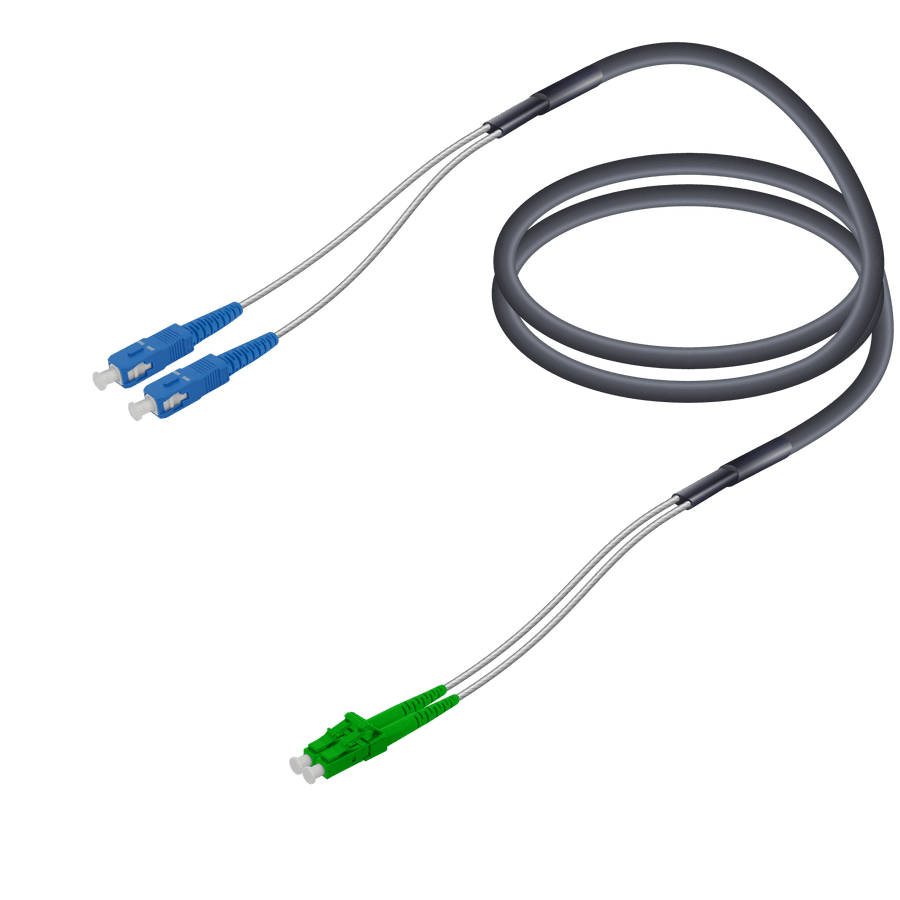 SC/UPC-LC/APC | Single Mode G657.A2 Corrugated Steel FTTA Breakout | 7.0x2.85mm