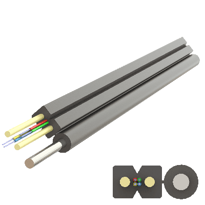 Flat Messenger FRP Drop Cable 2.0x5.2mm | U-(ZN-2P)HT | Up to 4F | 1000 meters, vista 2