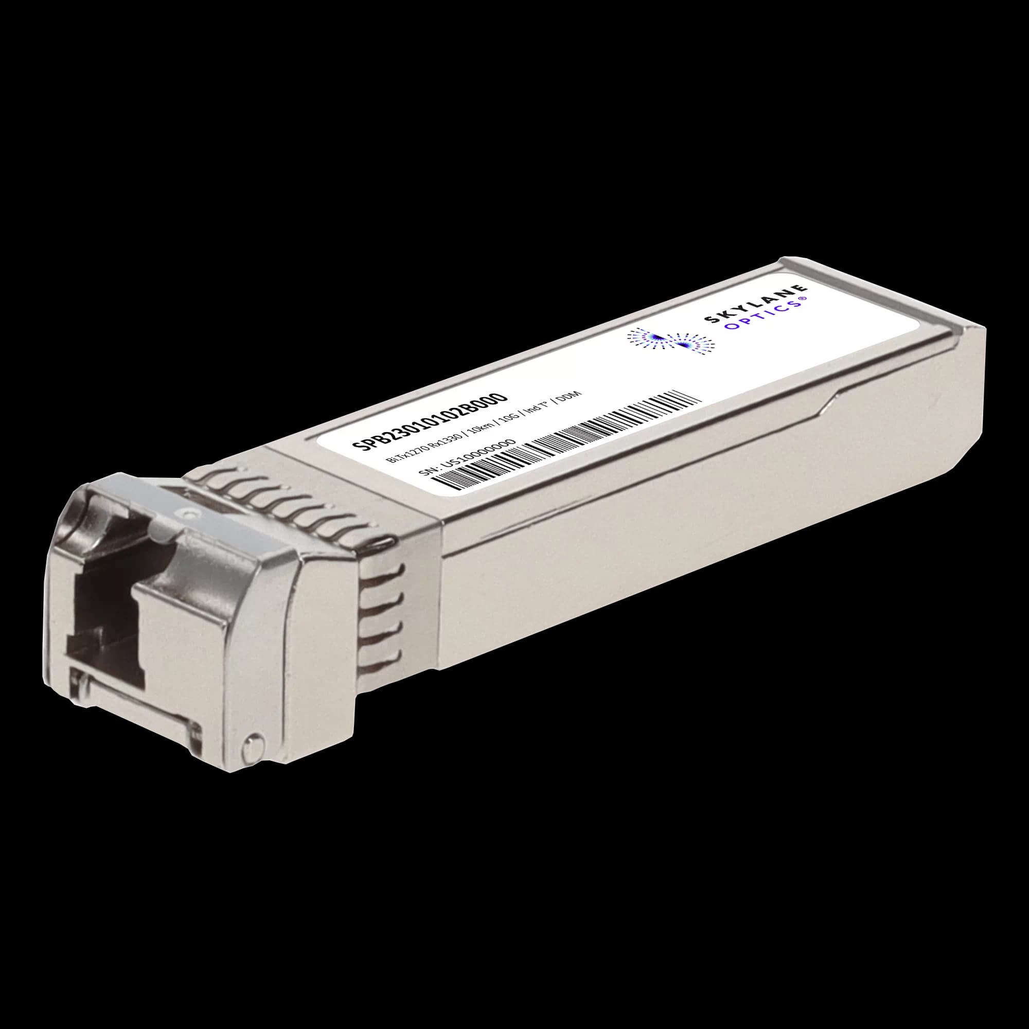 SFP+ 10GbE BiDi (TX1270/RX1330), 10km, Single-Mode, Industrial Temp Fiber Optic Transceiver SPB23010102B