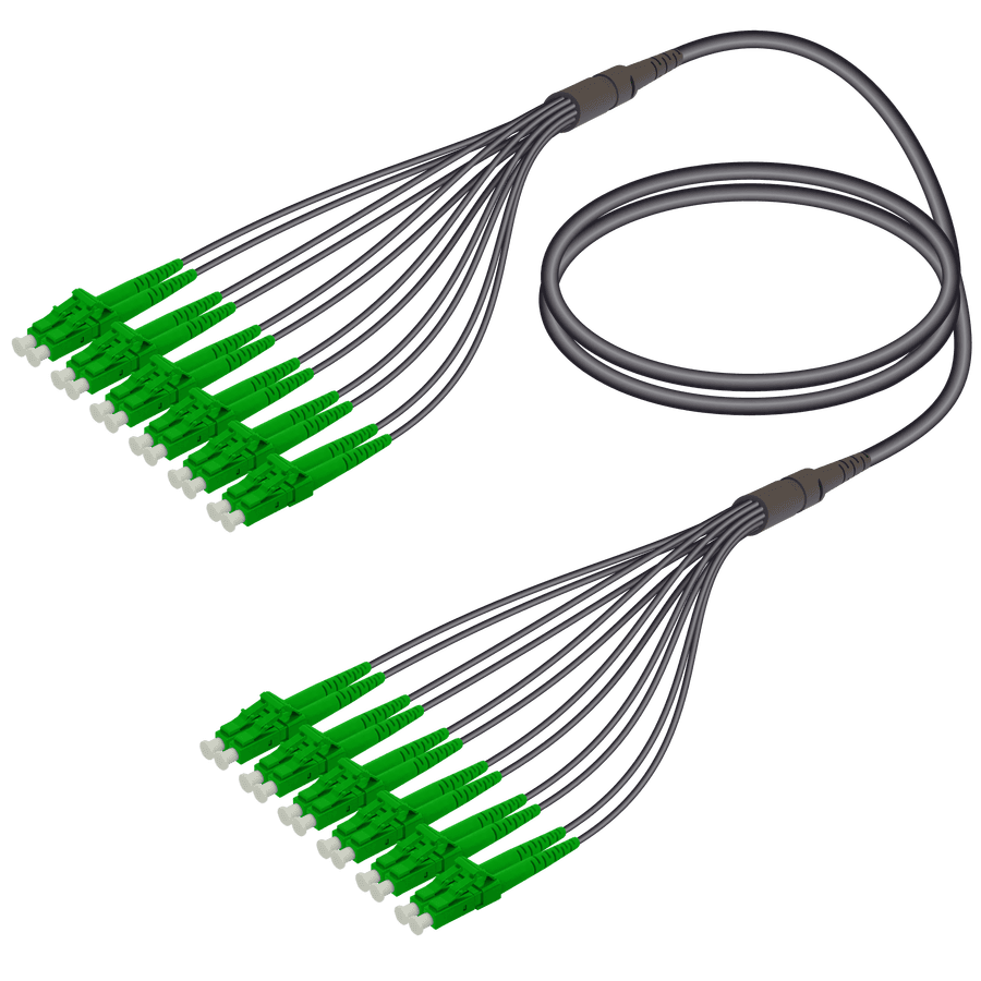 LC/APC-LC/APC | 12 Fibers Universal Fanout | Single Mode G657.A2 | 4.8/1.8mm