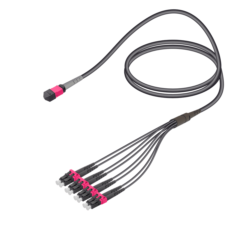 Female MTP Elite to LC/UPC Universal Fanout | Base-8 | Multi Mode G651.OM4 | 4.8/1.8mm
