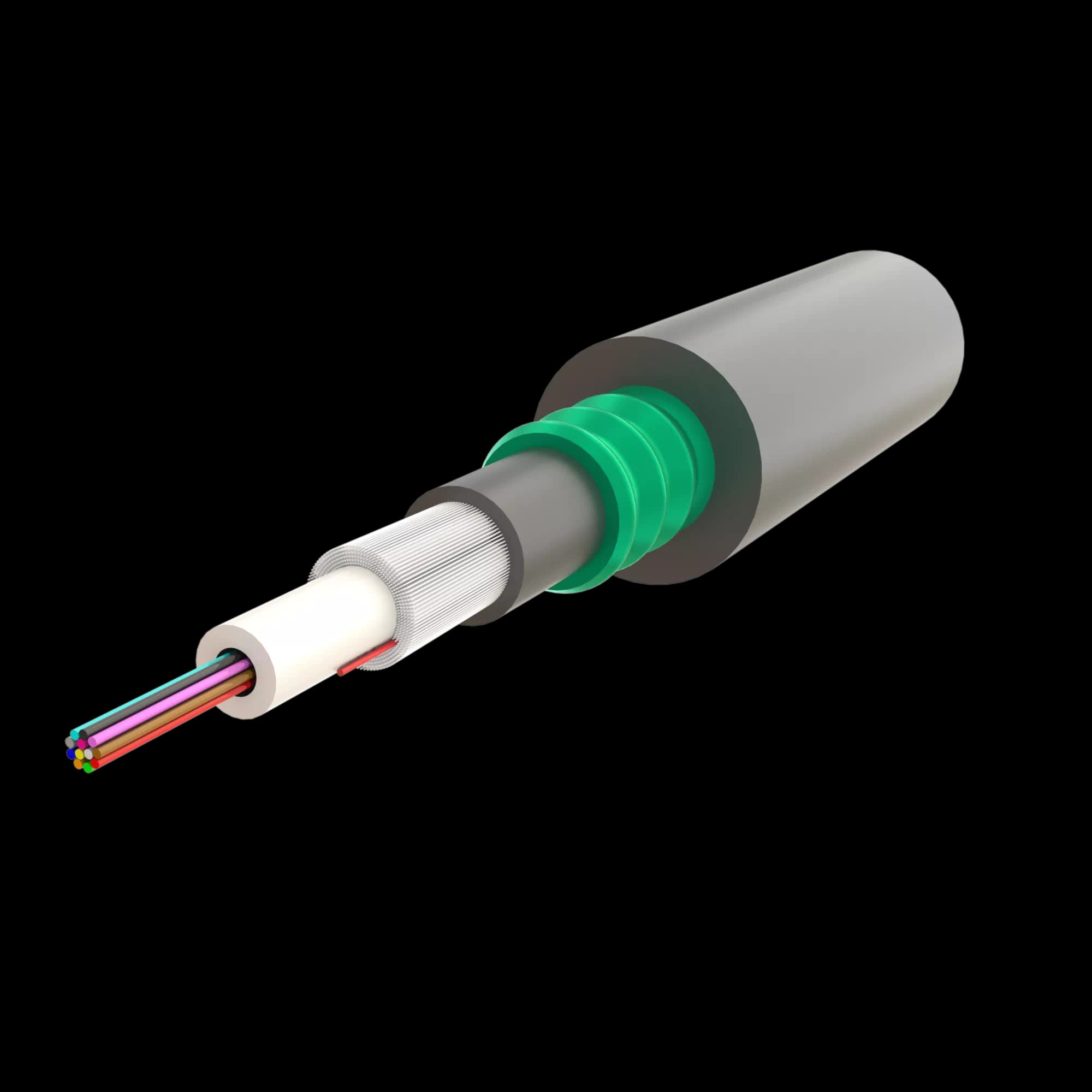 Double Jacketed Steel Armoured Central Loose Tube Fiber Optic Cable | Gel-Filled Dry Core | A-D1Q(ZN-GY)2Y(SR)2Y | UP to 24F