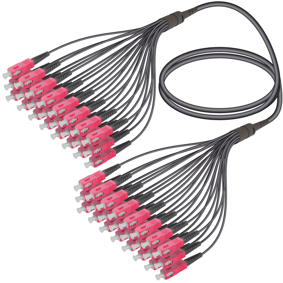 SC/UPC-SC/UPC | 24 Fibers Universal Fanout | Multi Mode G651.OM4 | 4.8/1.8mm