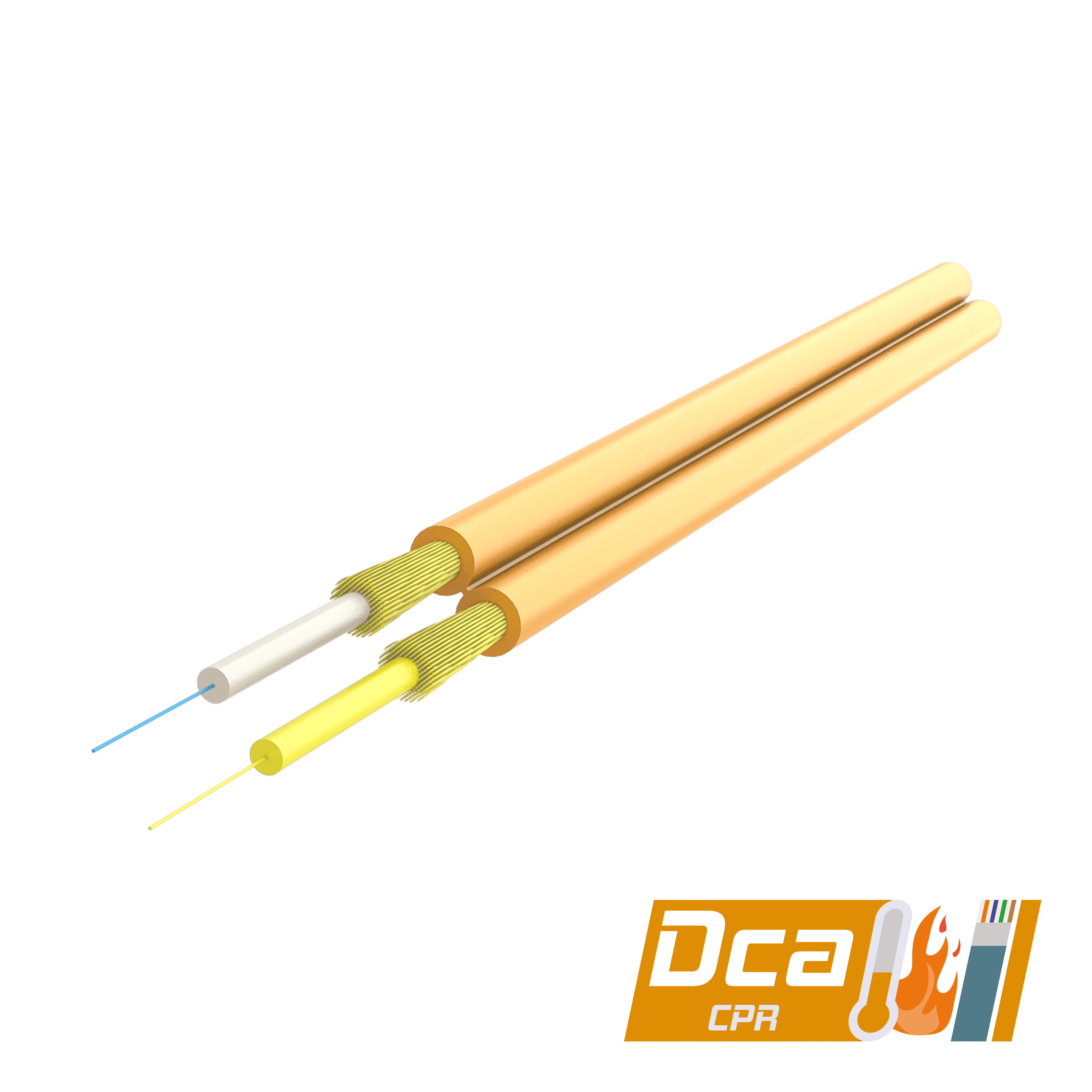 Duplex Fig-8 Fiber Optic Cable 2.0x4.1mm | I-VT9(ZN-AY)H 2x1 | CPR: Dca | 1000 meters, vista 2