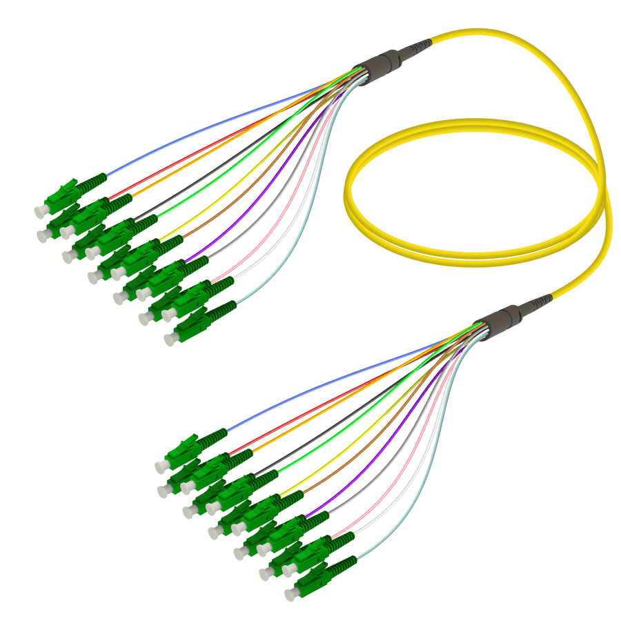 LC/APC-LC/APC | 12 Fibers Fanout | Single Mode G657.A2 | 3.0/0.9mm