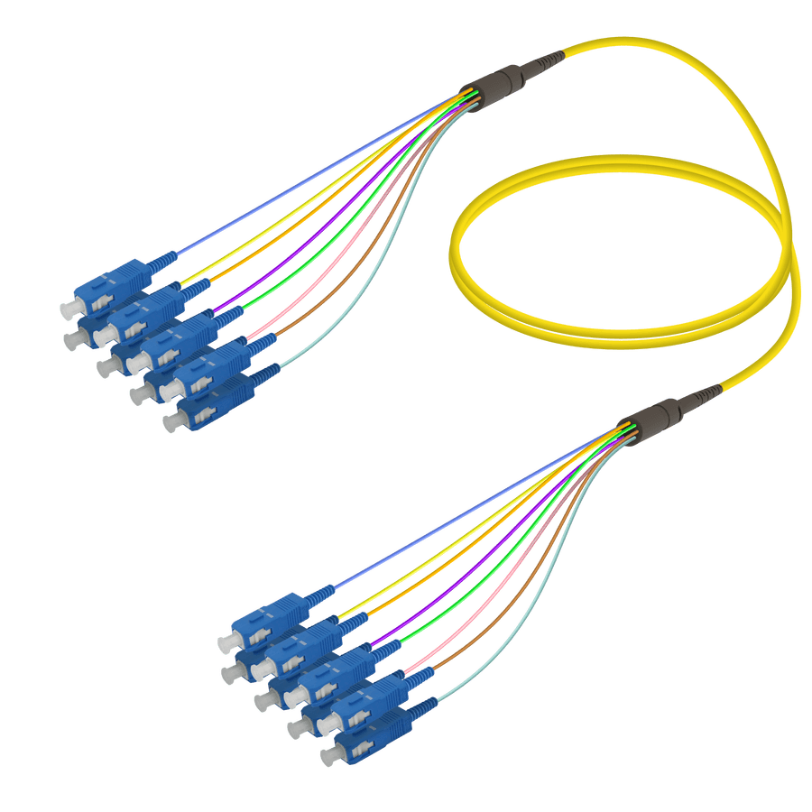 SC/UPC-SC/UPC | 8 Fibers Fanout | Single Mode G657.A2 | 3.0/0.9mm