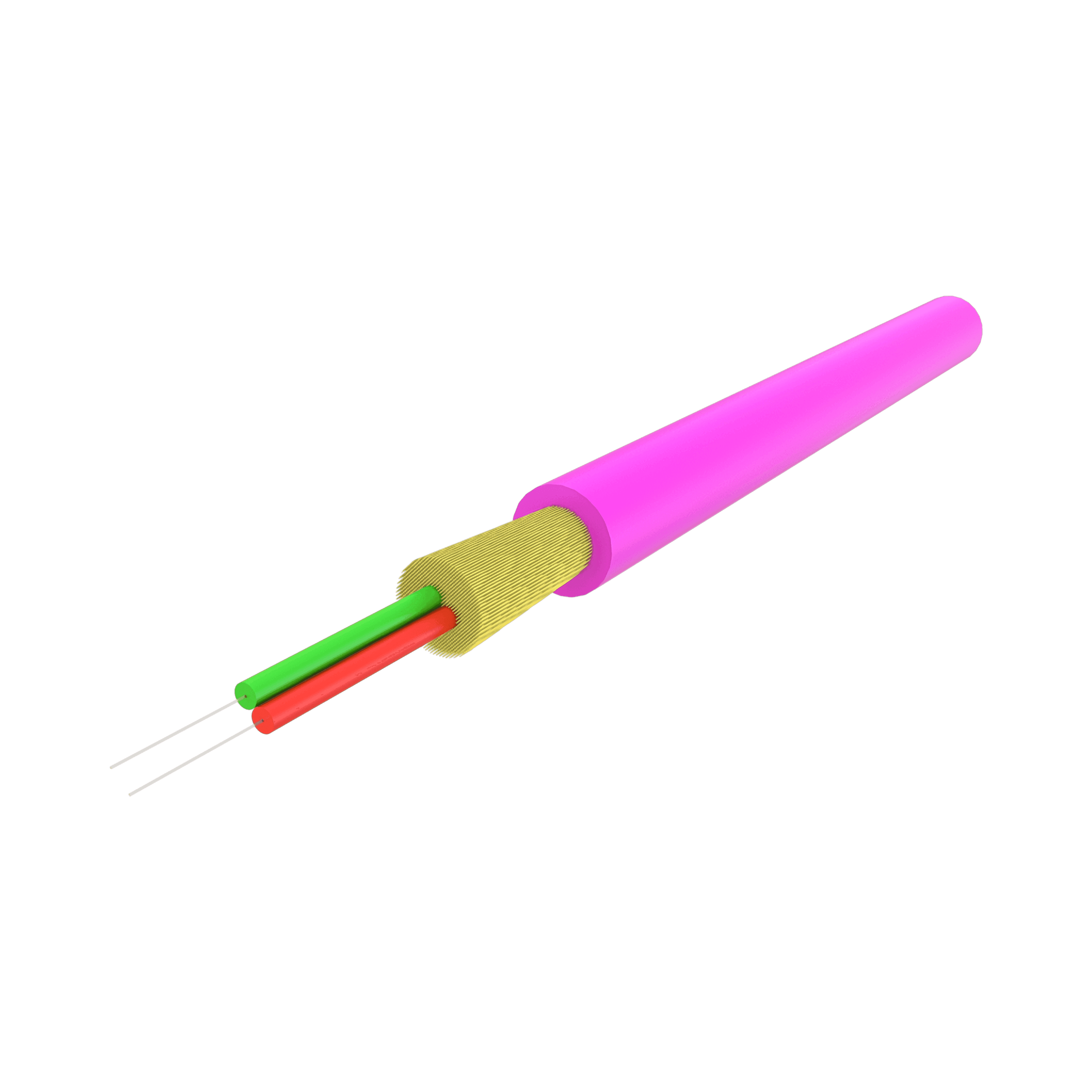 Duplex Round Fiber Optic Cable 2.1 mm | I-VT6(ZN-AY)H 1x2 | 1000 meters, vista 4