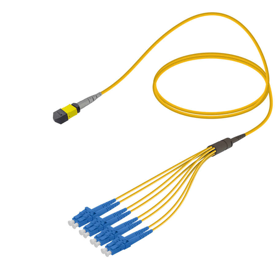 Male MTP Elite to LC/UPC Fanout | Base-8 | Single Mode G657.A2 | 3.0/1.8mm
