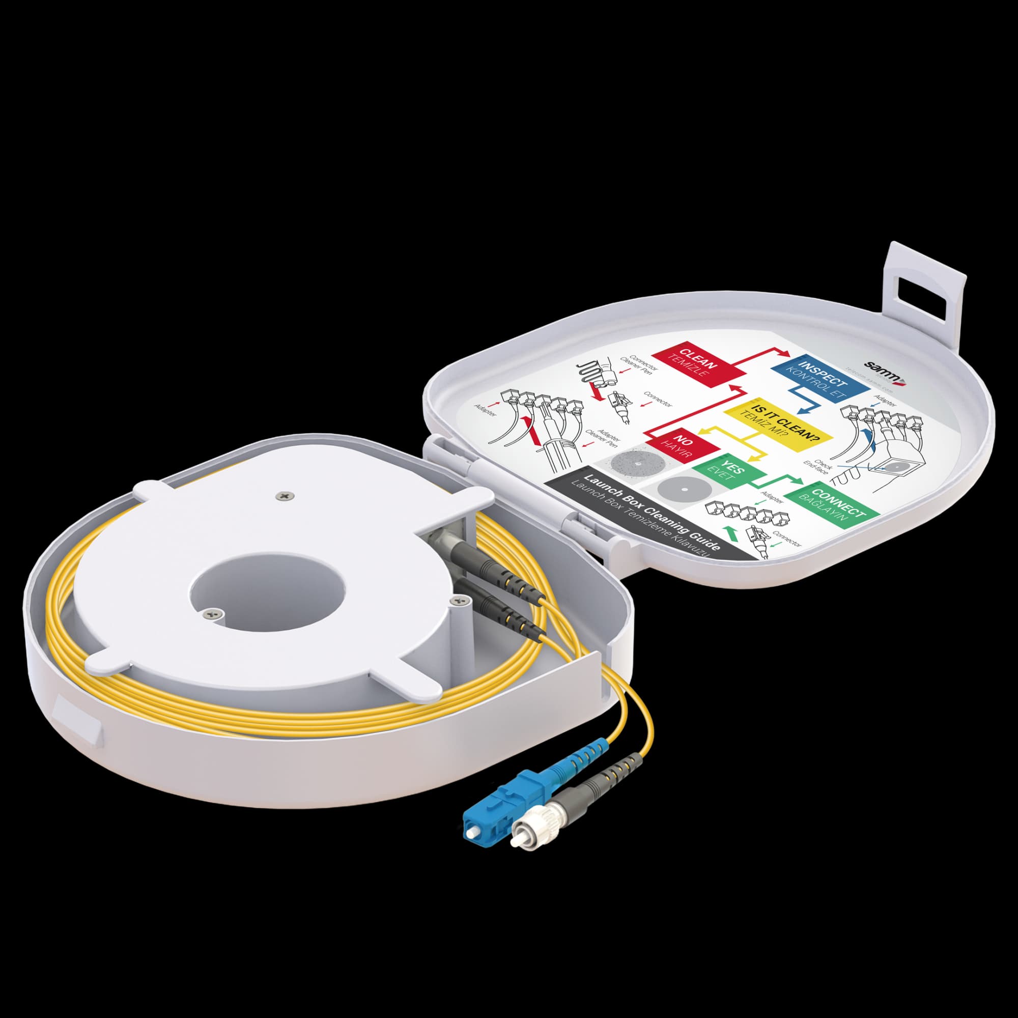 Through Type Fiber Optic OTDR Launch Box | Single Mode G657.A2 | SC UPC/FC UPC | 1000 meters