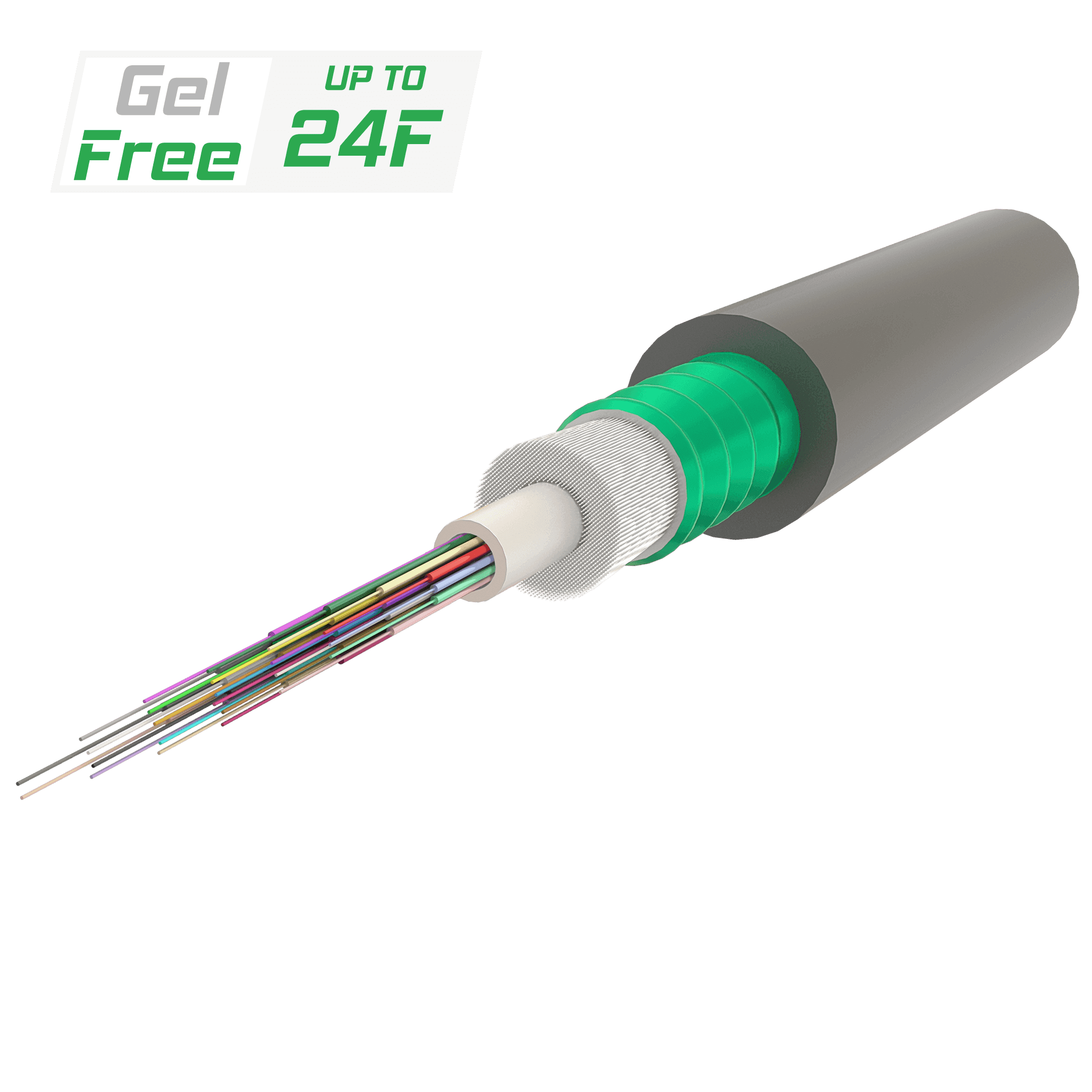 Steel-Armoured Central Loose Tube Fiber Optic Cable | Gel-Free | U-BQ(ZN)(SR)BH | Up to 24F | 2000 meters