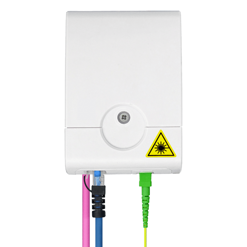 Indoor Termination Box | 2 Patch Fiber+RJ45 Ports | Compact Design, vista 6