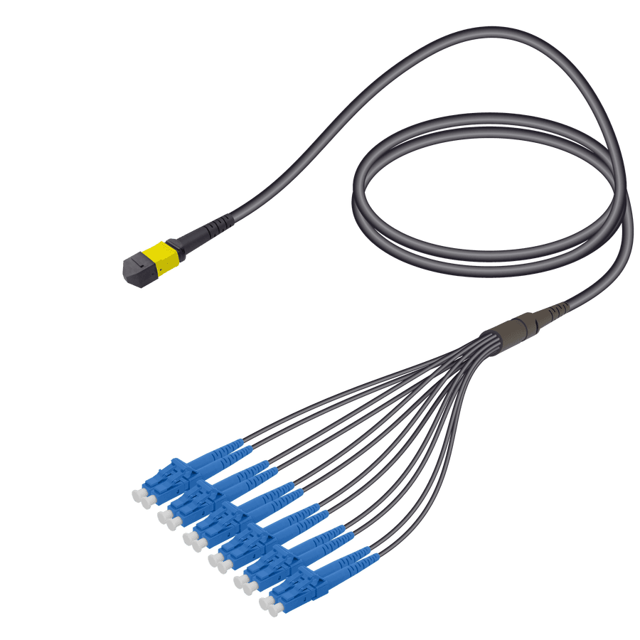 Male MTP Elite to LC/UPC Universal Fanout | Base-12 | Single Mode G657.A2 | 4.8/1.8mm