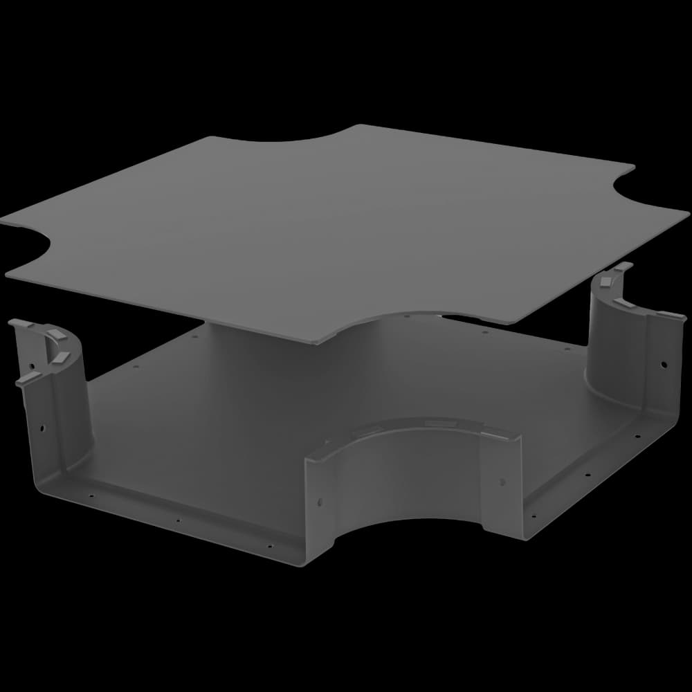 Raceways | 4 Way Cross Connection 300mm | W/ Cover, vista 4