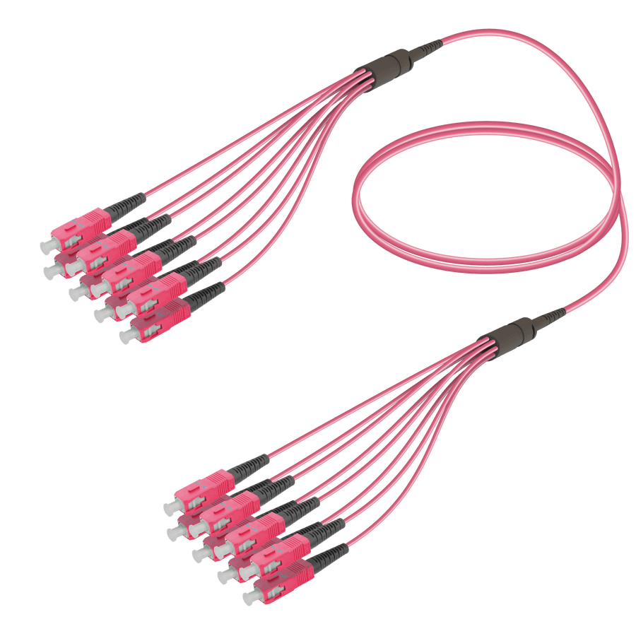 SC/UPC-SC/UPC | 8 Fibers Fanout | Multi Mode G651.OM4 | 3.0/1.8mm