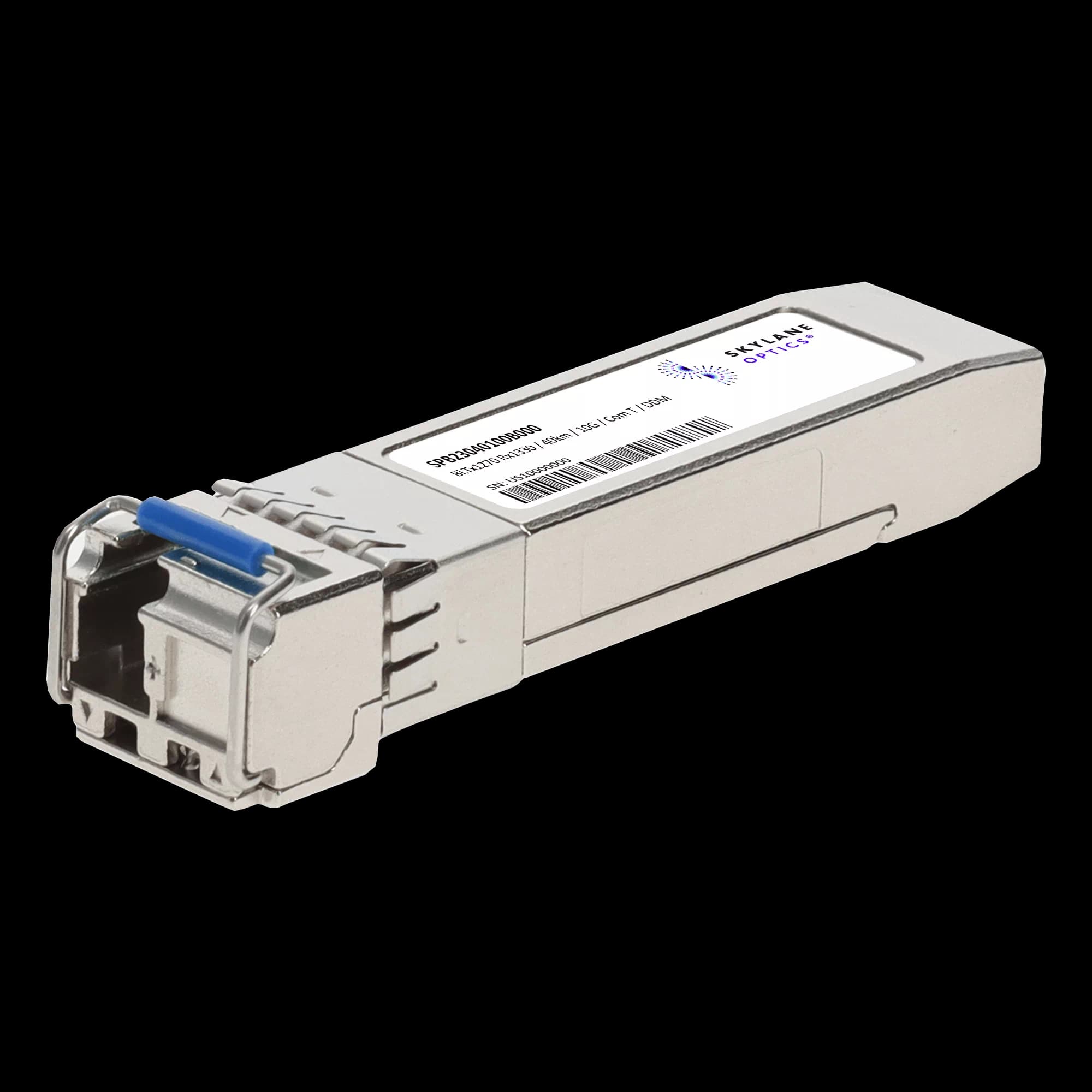SFP+ 10GbE BiDi (TX1270/RX1330), 40km, Single-Mode, Commercial Temp Fiber Optic Transceiver SPB23040100B
