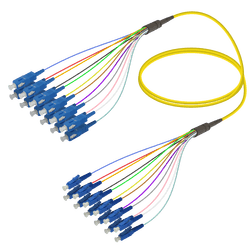SC/UPC-LC/UPC | 12 Fibers Fanout | Single Mode G657.A2 | 3.0/0.9mm, vista 2