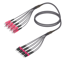 SC/UPC-LC/UPC | 8 Fibers Universal Fanout | Multi Mode G651.OM4 | 4.8/1.8mm, vista 2