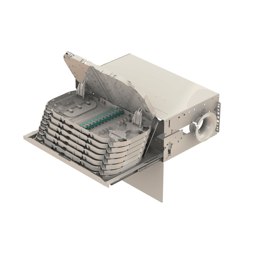Splice to Patch Fiber Management Shelves | 19" 4U, vista 9