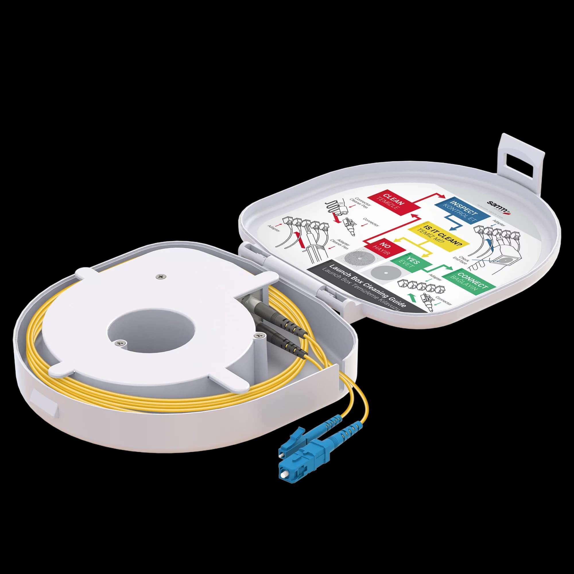 Through Type Fiber Optic OTDR Launch Box | Single Mode G657.A2 | SC UPC/LC UPC | 1000 meters