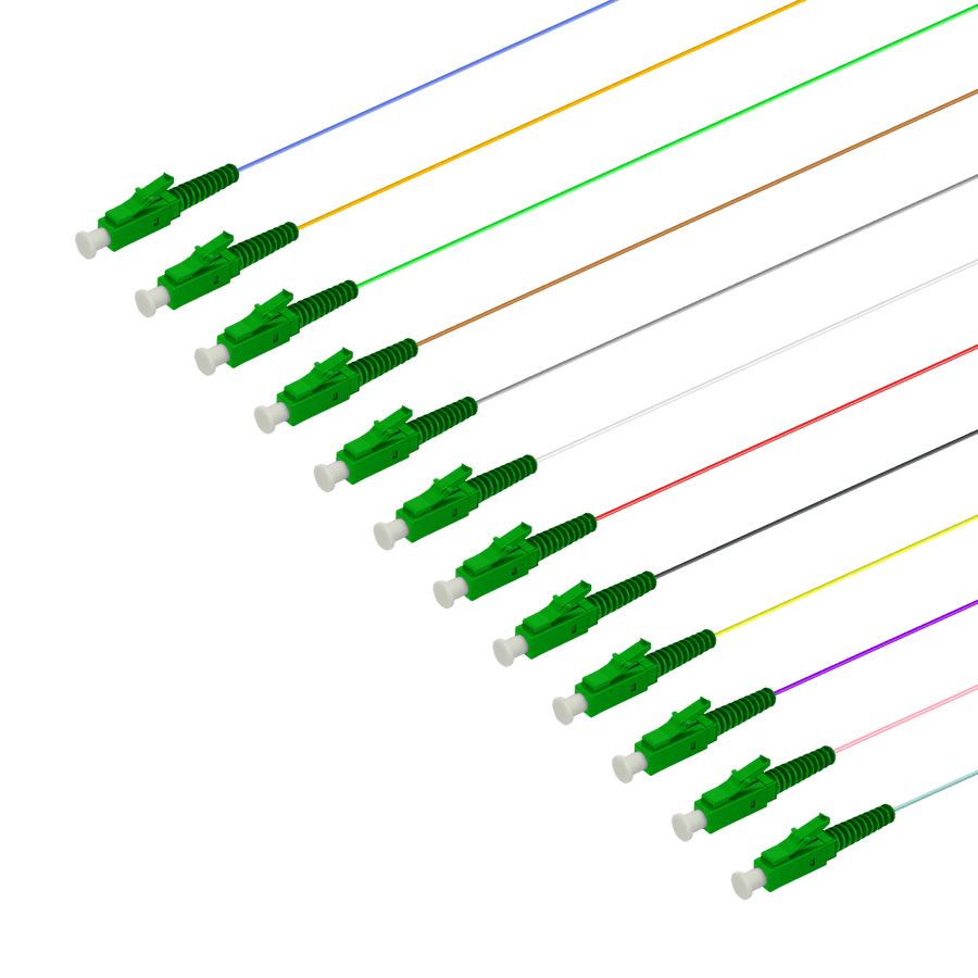 LC/APC 12 Fiber Pigtail | Single Mode G657.A2 | 0.9mm, vista 2