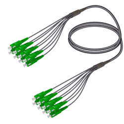 SC/APC-SC/APC | 8 Fibers Universal Fanout | Single Mode G657.A2 | 4.8/1.8mm, vista 2