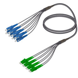 SC/UPC-LC/APC | 8 Fibers Universal Fanout | Single Mode G657.A2 | 4.8/1.8mm, vista 2