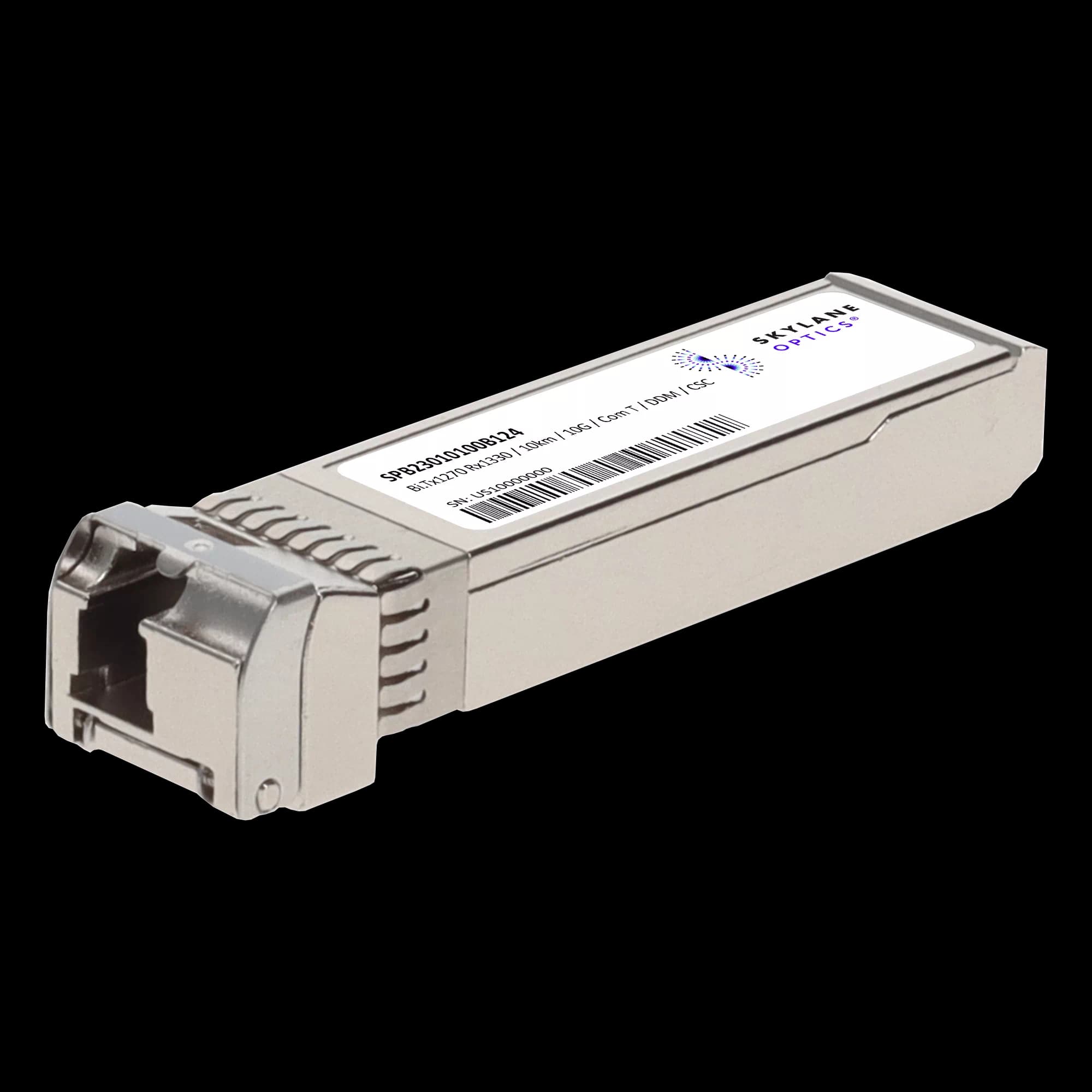 SFP+ 10GbE BiDi (TX1270/RX1330), 10km, Single-Mode, Commercial Temp Fiber Optic Transceiver SPB23010100B