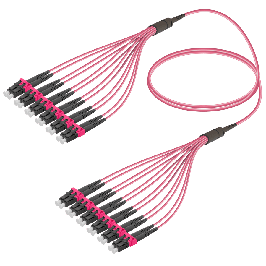 LC/UPC-LC/UPC | 12 Fibers Fanout | Multi Mode G651.OM4 | 3.0/1.8mm