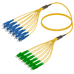 SC/UPC-LC/APC | 12 Fibers Fanout | Single Mode G657.A2 | 3.0/1.8mm, vista 2