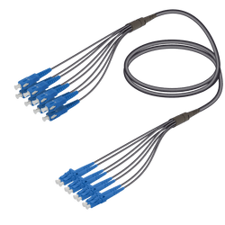 SC/UPC-LC/UPC | 8 Fibers Universal Fanout | Single Mode G657.A2 | 4.8/1.8mm, vista 2