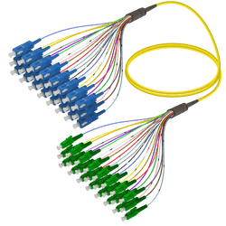 SC/UPC-LC/APC | 24 Fibers Fanout | Single Mode G657.A2 | 3.0/0.9mm, vista 2