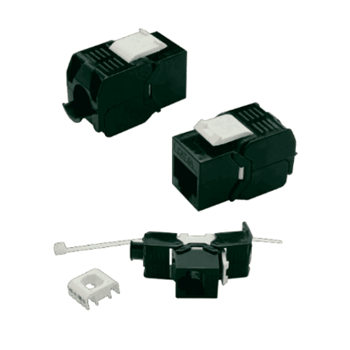 SAMM TECHNOLOGY | MT16765 – 180° Super Category 6 Unshielded Keystone Jack, Dual IDC, BLACK, Support Up to 500MHz