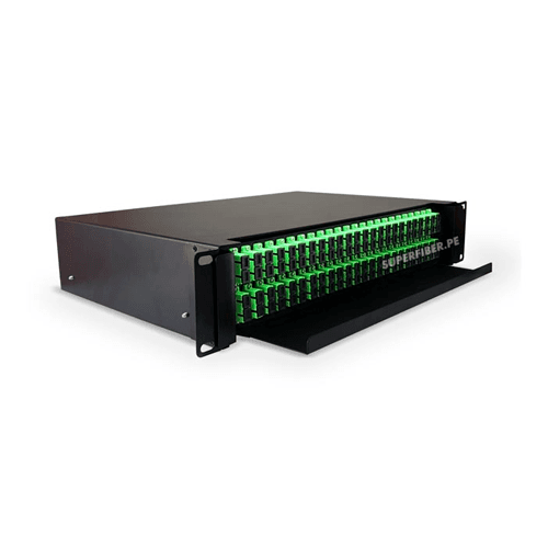 TS-FIBER | TSF-ODF-1219IN – BANDEJA PORTAEQUIPOS CON ODF, 2 ENFRENT SC/APC, 19″ 1 UR