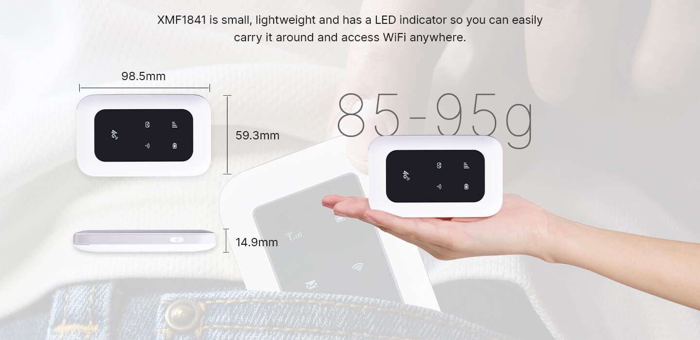 XMF1841 — LTE CAT4 MIFI, vista 7