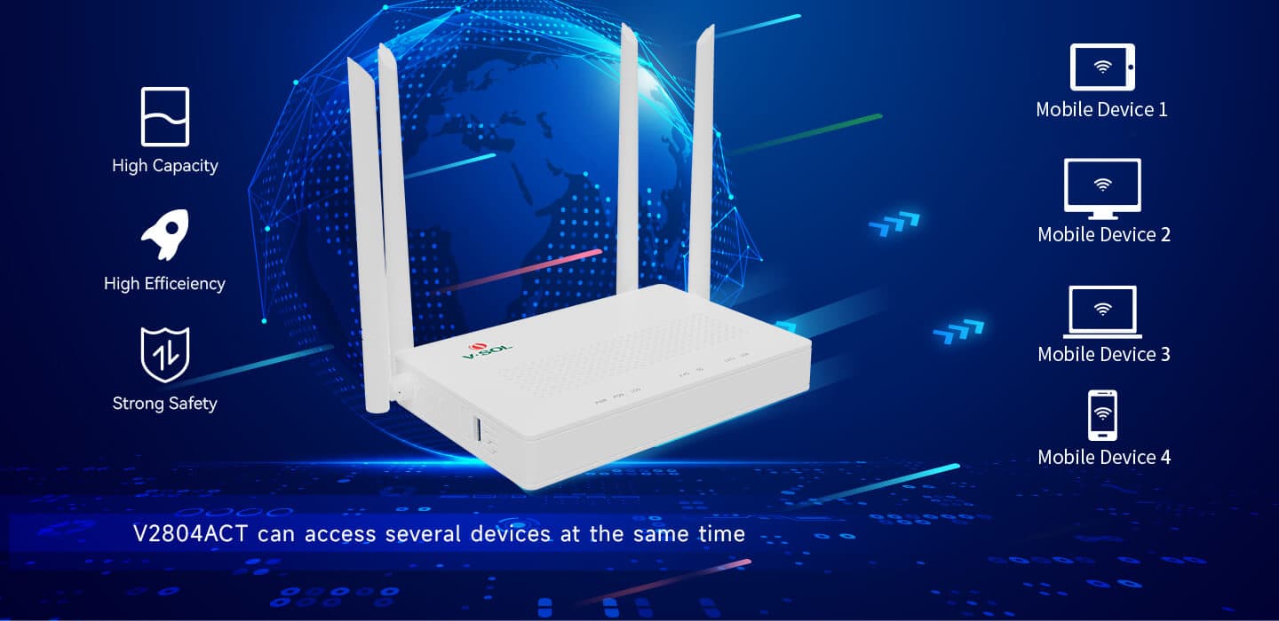 V2804ACT — 1GE(WAN/LAN1)+3GE(LAN)+CATV+USB3.0+Wi-Fi 5 ONU, vista 10