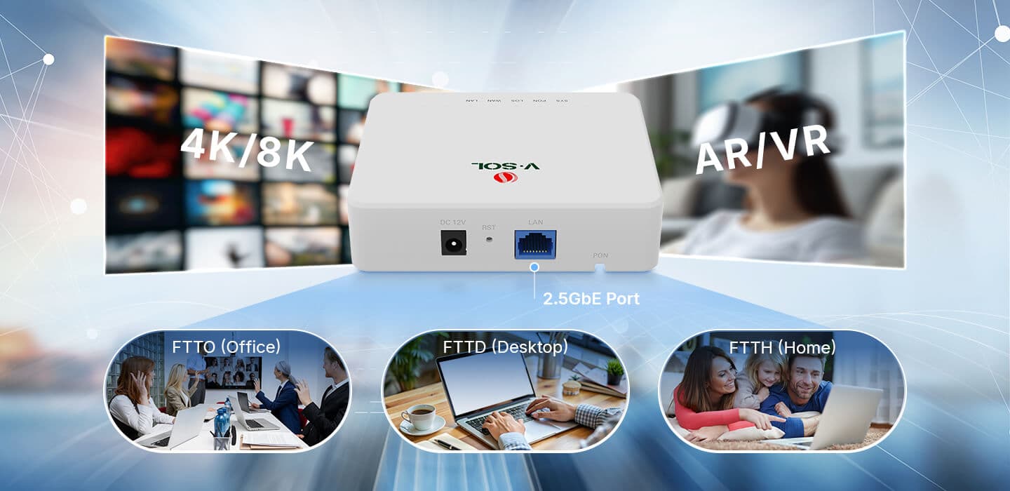 V2901Q-A — 10G PON+2.5GbE ONU, vista 9