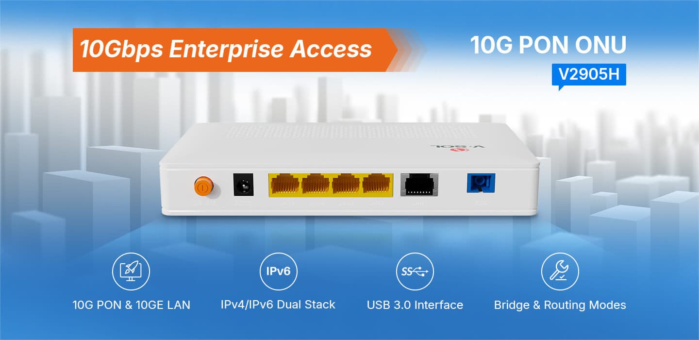V2905H — XG(S)-PON+10GE+4GE+1USB3.0 ONT, vista 7