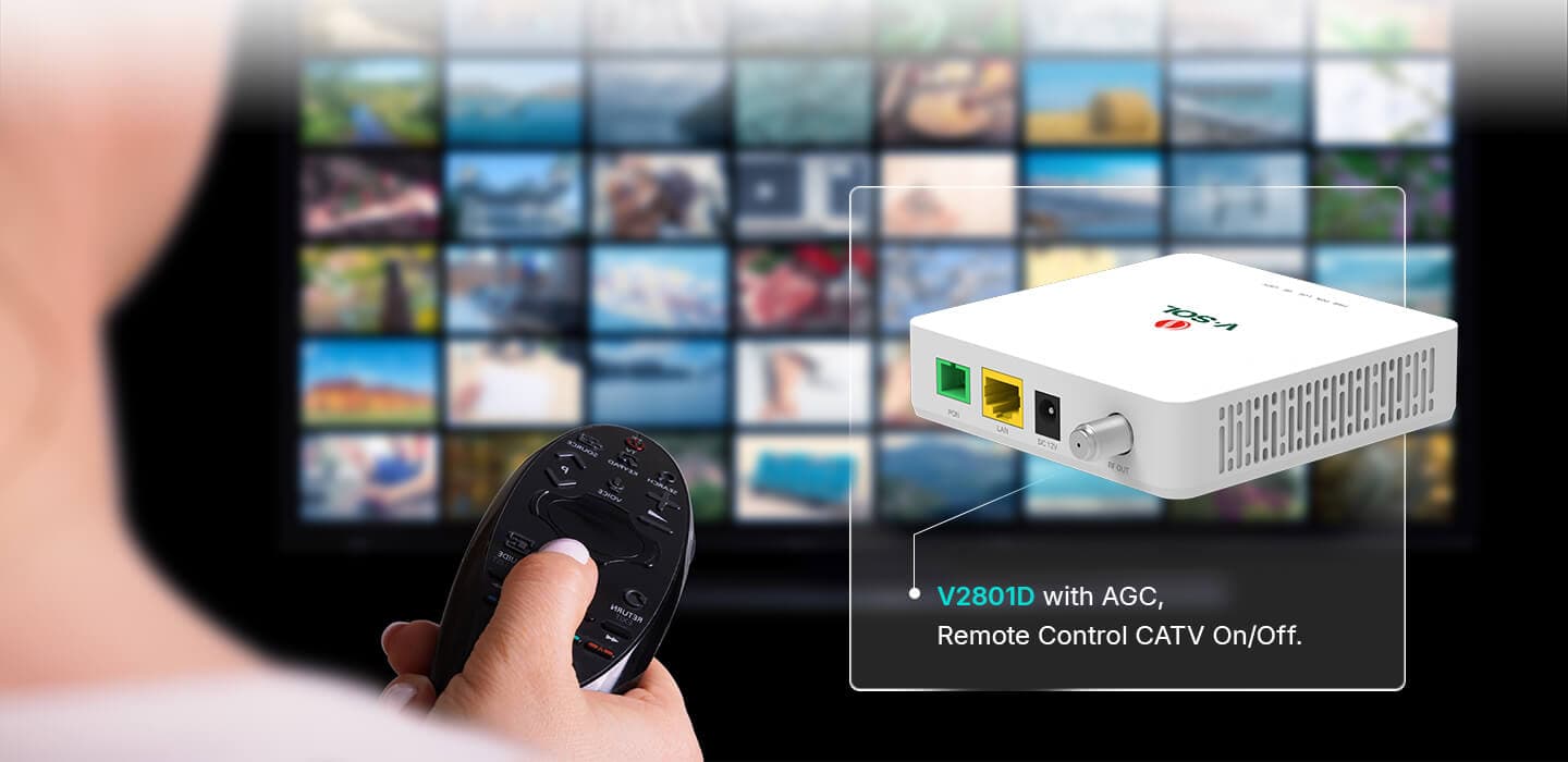V2801D-1GT1 — 1GE+CATV ONU, vista 9