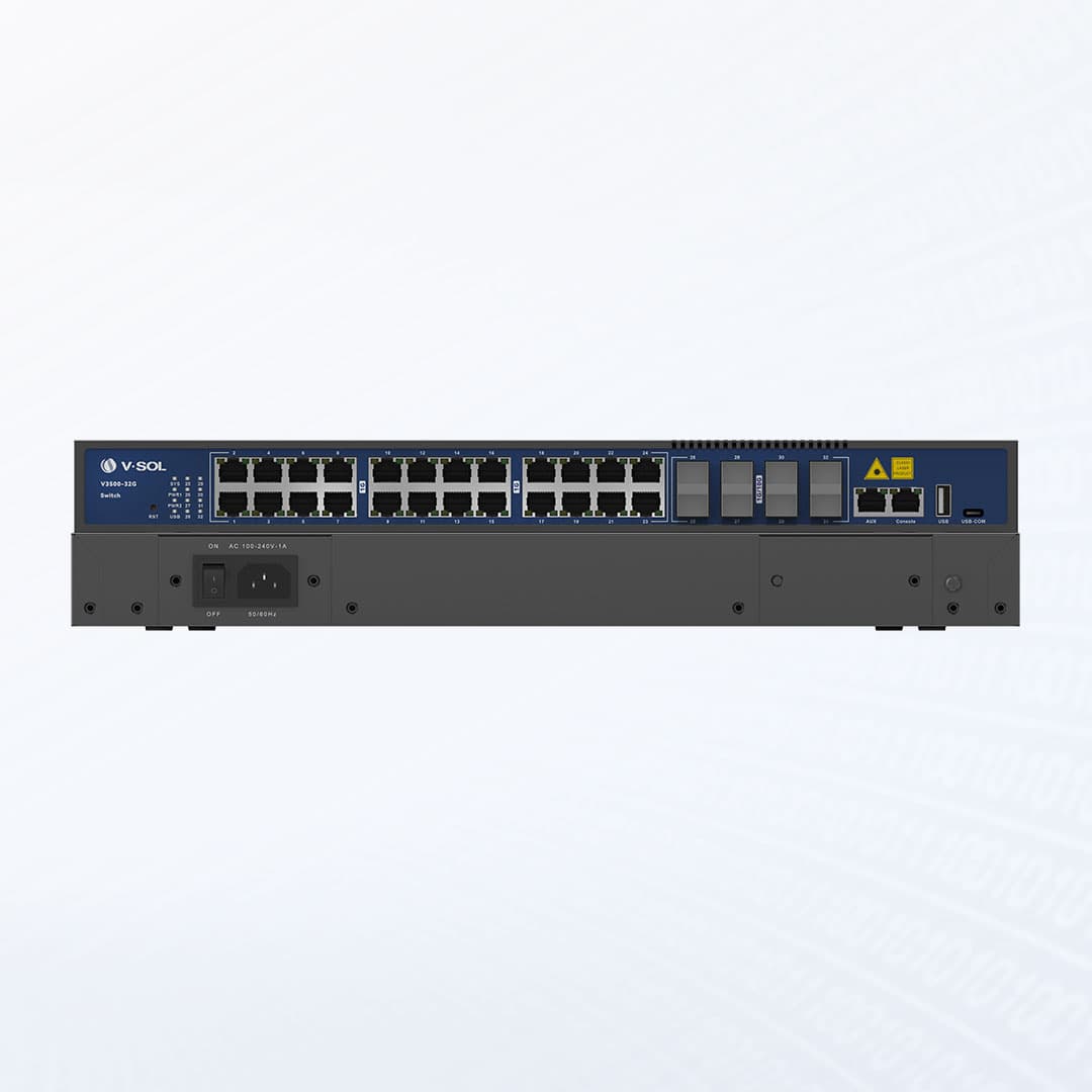 V3500-32G — L3 Managed 24-Port Gigabit Ethernet Switch, vista 3