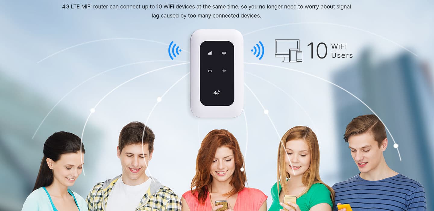 XMF1841 — LTE CAT4 MIFI, vista 9